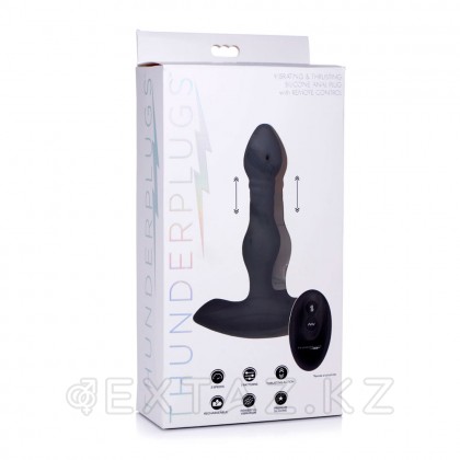 Thunderplugs Vibrating & Thrusting Remote Control Silicone Anal Plug - анальная пробка с вибрацией и толчками, 15.2х3.8 см (чёрный) от sex shop Extaz фото 6