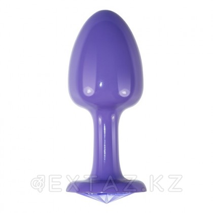 Фиолетовая анальная пробка с белым кристаллом от sex shop Extaz фото 3