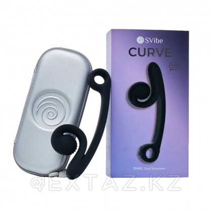 Вибратор для двойной стимуляции SVibe Snail CURVE черный от sex shop Extaz