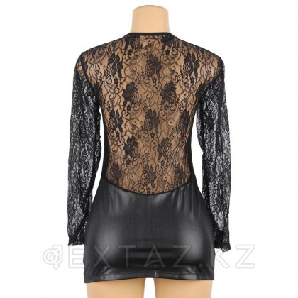 Кожаное платье с кружевной отделкой Ohyeah Sexy lace +стринги, S-M от sex shop Extaz фото 7