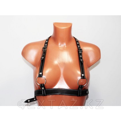 Классическая портупея из натуральной кожи с прострочкой от sex shop Extaz фото 2