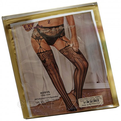 Колготки с имитацией чулков в абстрактном принте (XS-M) от sex shop Extaz фото 2