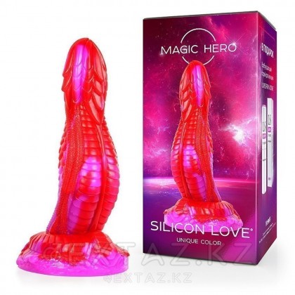 Фаллоимитатор Magic Hero (19×5,4 см) розово-красный от sex shop Extaz фото 2