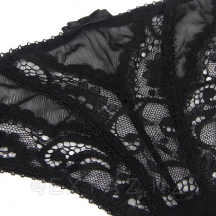 Трусики и пояс для чулок с ремешками Sexy черные Exquisite Lace (3XL-4XL) от sex shop Extaz фото 7