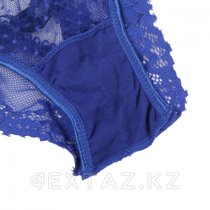 Трусики на высокой посадке Lace Strappy синие (размер XL-2XL) от sex shop Extaz фото 2