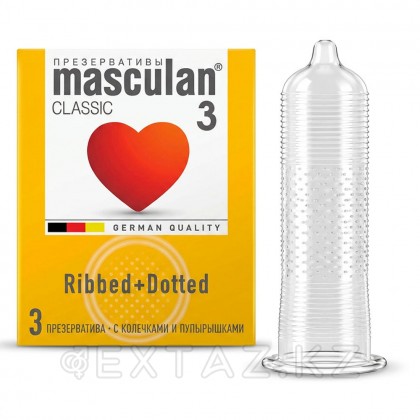 Презерватив Masculan Ribbed + Dotted № 3 (с колечками и пупырышками) от sex shop Extaz