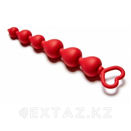 Анальная цепочка Heart Ray, диаметр до 2,5 см, длина 17,5 см , цвет бордовый от sex shop Extaz фото 3