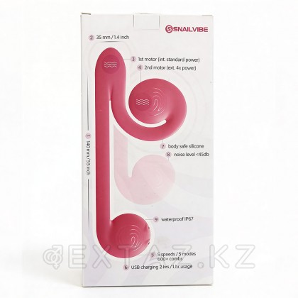 Вибромассажер для двойной стимуляции Snail Vibe розовый от sex shop Extaz фото 3