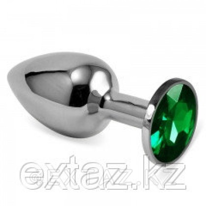 Серебряная пробка с кристаллом(зелёный) от sex shop Extaz