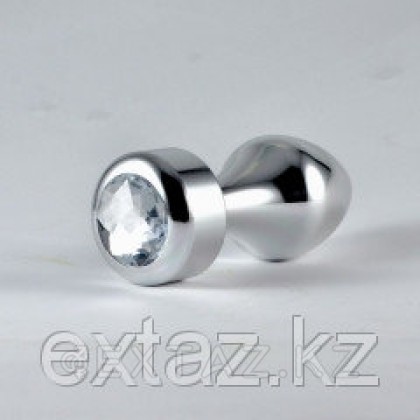 Серебряная анальная пробка с кристаллом от sex shop Extaz