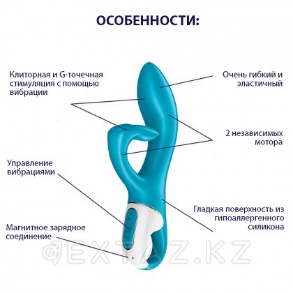 Вибратор-кролик Embrace me berry Satisfyer, бирюзовый от sex shop Extaz фото 9