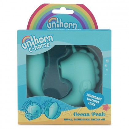 Вибромассажер Unihorn - C Horse - Ocean Peak со стимуляцией язычком, голубой от sex shop Extaz фото 3