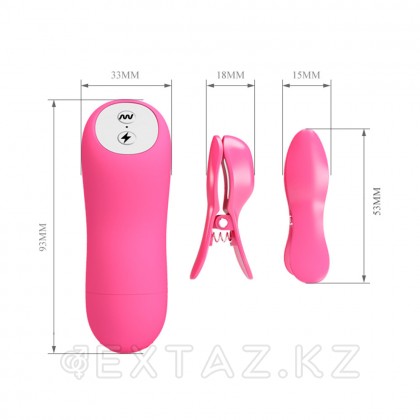 Зажимы на соски с вибрацией и электростимуляцией, розовый от sex shop Extaz фото 4