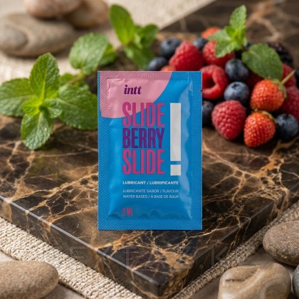 Увлажняющий гель INTT SLIDE BERRY SLIDE! на водной основе, ежевика 2 мл (саше) от sex shop Extaz фото 3