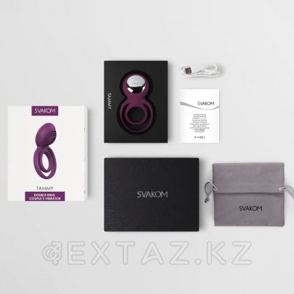 Двойное эрекционное виброкольцо Tammy фиолетовое от SVAKOM от sex shop Extaz фото 7