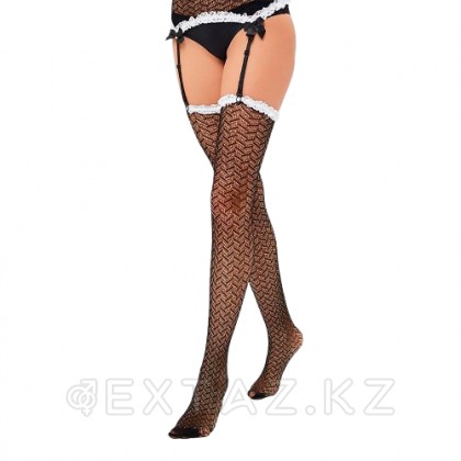 Чулки с поясом и белой окантовкой (Sense) (S/M) от sex shop Extaz