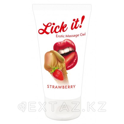 Съедобный массажный гель Lick it! со вкусом клубники 50 мл. от sex shop Extaz