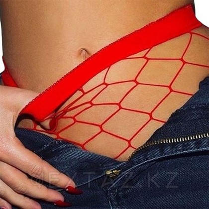 Красные колготки в крупную сетку (XS-M) от sex shop Extaz фото 2
