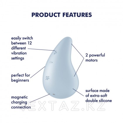 Клиторальный мини-вибратор Satisfyer Dew Drop голубой от sex shop Extaz фото 3