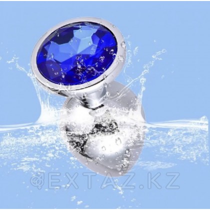 Маленькая металлическая анальная пробка с синим кристаллом Anal Pleasure от Alive (L: 9*4,1 см.) от sex shop Extaz фото 2
