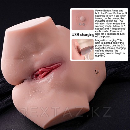 Реалистичный двойной мастурбатор Tracy с вибрацией от sex shop Extaz фото 11