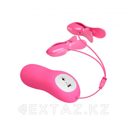 Зажимы на соски с вибрацией и электростимуляцией, розовый от sex shop Extaz фото 3