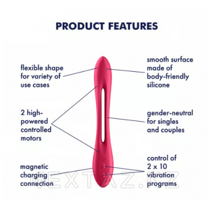 Универсальный гибкий вибратор для пар Satisfyer Elastic Joy красный от sex shop Extaz фото 9