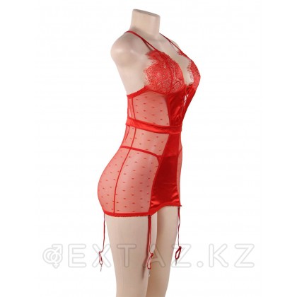 Сексуальное красное белье с подвязками и стрингами (M-L) от sex shop Extaz фото 4