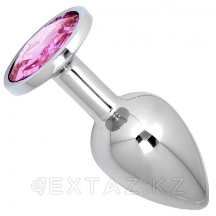 Металлическая анальная пробка Anal Pleasure от Alive (L: 9*4,1 см.) розовый кристалл от sex shop Extaz фото 2