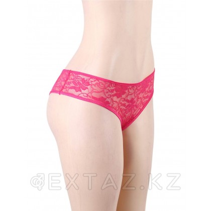 Кружевные трусики с доступом розовые (размер XL-2XL) от sex shop Extaz фото 3