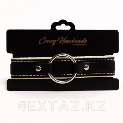 Ошейник с мягкой бежевой подкладкой Crazy Handmade от sex shop Extaz фото 2