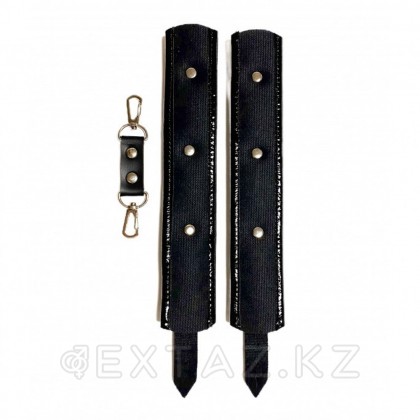 Наручники с бантиками из эко-кожи черные от sex shop Extaz фото 2