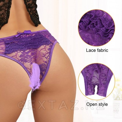 Кружевные трусики с доступом фиолетовые (размер M-L) от sex shop Extaz фото 5