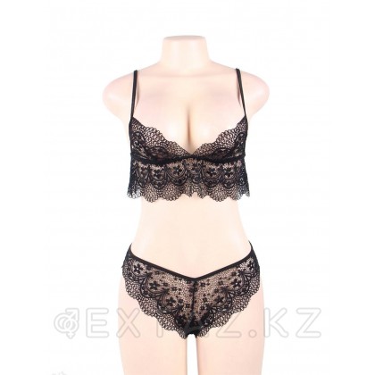 Комплект белья Temptation черный: бра и трусики бразилиана (размер XS-S) от sex shop Extaz фото 8