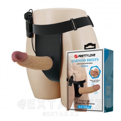 Страпон Draven с вибрацией (17,5*3,7 см) от sex shop Extaz фото 11