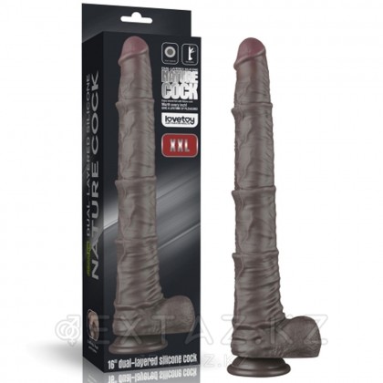 Реалистичный фаллоимитатор Lovetoy KING SIZED (33,5×5,7 см) с двойным покрытием, чёрный от sex shop Extaz фото 2