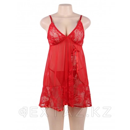 Красный пеньюар + стринги Floral (размер XS-S) от sex shop Extaz фото 5