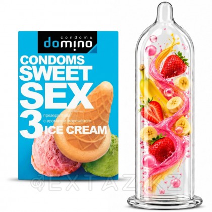Презервативы DOMINO SWEET SEX ICE CREAM 3 штуки (оральные) от sex shop Extaz