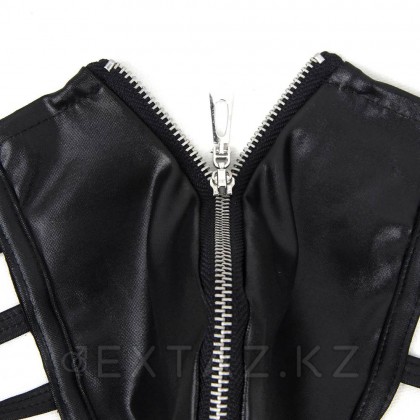 Кожаные мужские стринги Ohyeah Zipper Black, на молнии со стрепами, M от sex shop Extaz фото 4