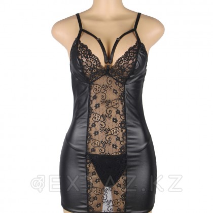 Кожаное платье с кружевом и стрепами Ohyeah Sexy Black +стринги, M-L - extaz.kz фото 4 Кожаное платье с кружевом и стрепами Ohyeah Sexy Black +стринги, M-L от sex shop Extaz фото 4