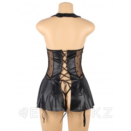 Сексуальное черное платье на завязках + стринги (XL-2XL) от sex shop Extaz фото 4