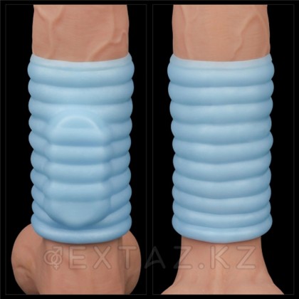 Насадка на пенис с вибрацией Wave Knights Ring (10*3,7) голубая от sex shop Extaz фото 6