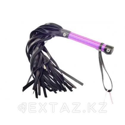 Плеть из натуральной кожи с атласной ручкой фиолетовая Romantic Arsenal от sex shop Extaz фото 4