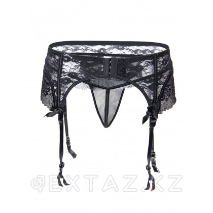 Кружевной пояс для чулок Black Sexy Lace (XL-2XL) от sex shop Extaz фото 3