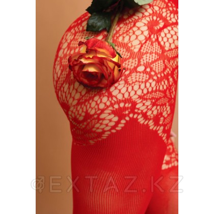 Красный боди-комбинезон с вырезом на груди и кружевом (IMPULSE) (S/XXL) от sex shop Extaz фото 2