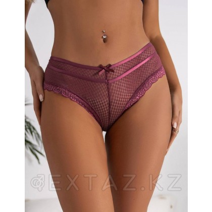 Трусики танга Ladies, бордовые, 3XL-4XL от sex shop Extaz фото 2
