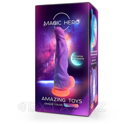 Фаллоимитатор Magic Hero светится в темноте (21,5×5 см) фиолетово-оранжевый от sex shop Extaz фото 4