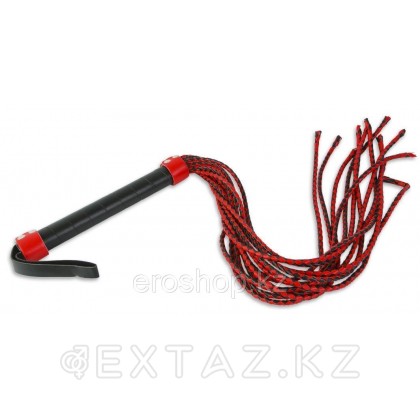 Плеть-многохвостка, красная с черным - Пикантные штучки от sex shop Extaz
