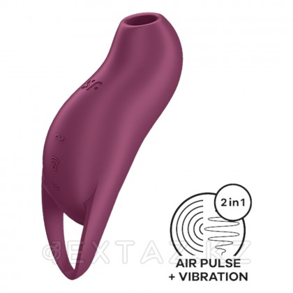 Клиторальный стимулятор с вибрацией Pocket Pro 1 от Satisfyer бордовый от sex shop Extaz