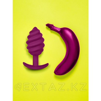Gvibe Gplug Twist 2 Raspberry витая силиконовая анальная пробка для ношения, 10.5х3.9 см от sex shop Extaz фото 3